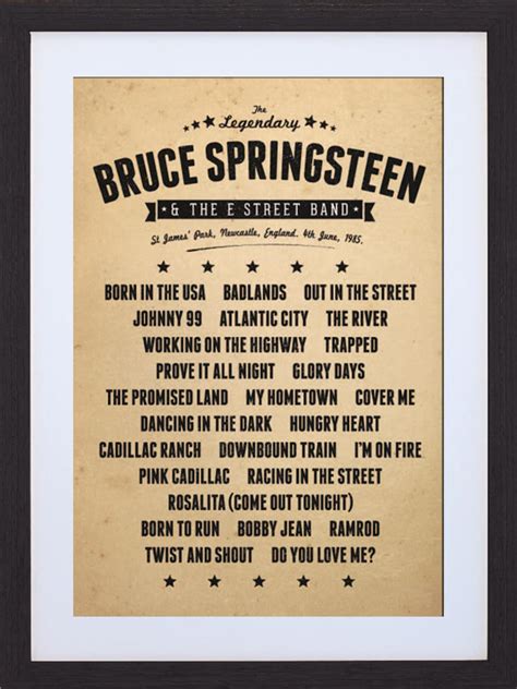 Bruce Springsteen Concert Setlists .